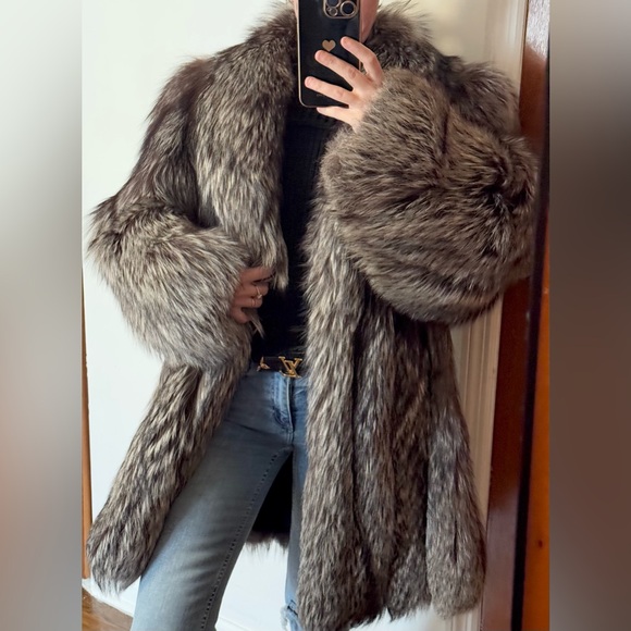 Frederick Gelb black silver fox fur coat - Picture 4 of 15